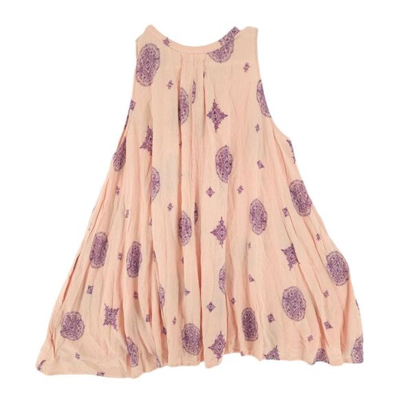 Free People Small Peach Sleeveless Swing Tunic with Pockets - Picture 4 of 11